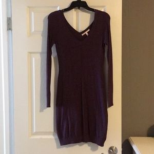 Long sleeve light purple sweater dress